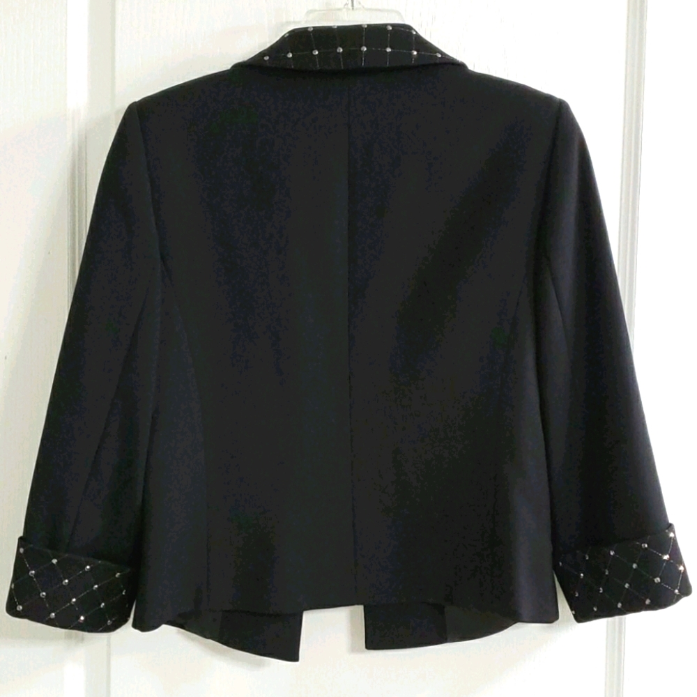 Tahari Black Metallic Studded Blazer NWOT 6 - Picture 6 of 11